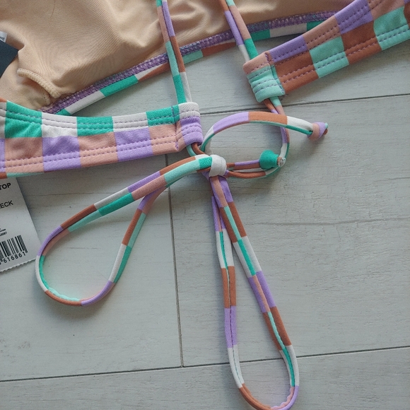 Cotton On BODY NEW Multi Check Bikini Top - Picture 5 of 10